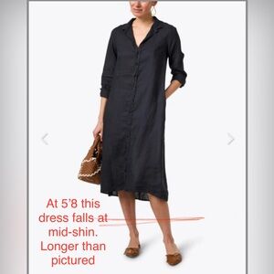 CP Shades dark navy linen Shirt Dress